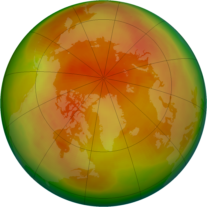 Arctic ozone map for April 1979